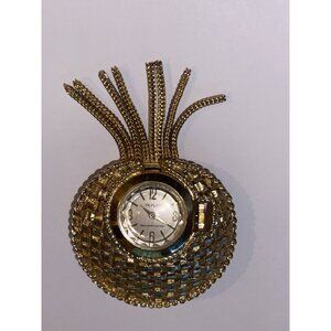 Taylor Women's Vtg Gold-Tone Woven Pendant Watch With Chain Detail - Shock Prote